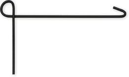 Evergreen Flag Black Iron Cemetery Garden Flag Stand - 15”W x 28”H