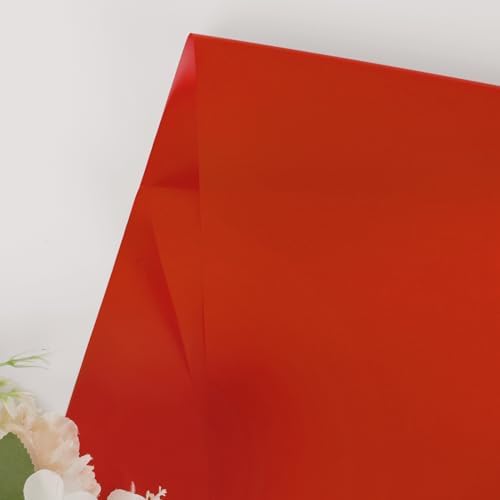 FUHITIM 20 Sheets Flower Wrapping Paper (Misty Red)