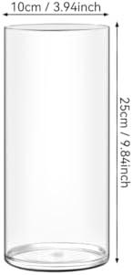 Acrylic Flower Vase Cylinder, 7.86" Tall Clear Plastic Vase for Centerpieces - Shatterproof Wedding, Event & Home Decor Vase, 3.94"X9.84" Tall Round - Clear