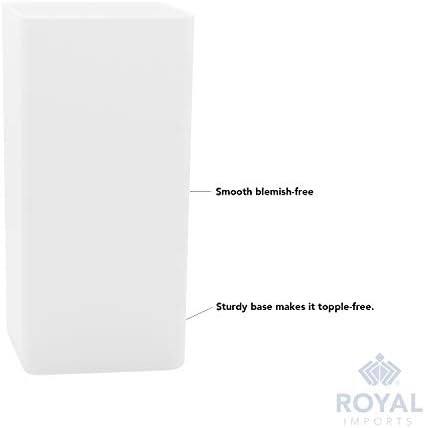 Royal Imports Flower Vase Acrylic Tall Rectangle - Decorative Centerpiece for Home or Wedding - Non Breakable Plastic, 5" X10 - White (Pack of 2)