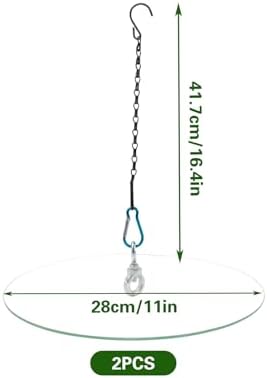 2 Set 11.2'' Clear Glass Squirrel Baffle Weather Guard for Hanging Hummingbird Feeder, Bird Feeder Snow/Rain Guard Protective Cover Dome for Outdoor Garden Yard Use