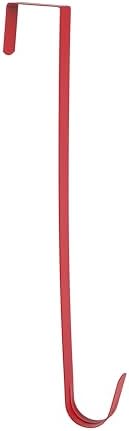 Sattiyrch 15" Wreath Hanger for Front Door,Sturdy Steel Wreath Door Hanger,Over The Door Hanger Hook (Red,2)