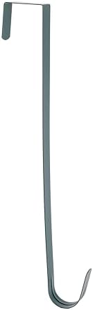 Sattiyrch 12" Front Door Wreath Hanger, Ultra Slim Metal Over Door Hook, Damage-Free Hanging for Seasonal & Year-Round Wreaths, Fits Most Doors, Green, 1 Pack