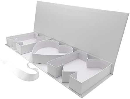 WENPACK Empty Flower Gift Box MOM Cardboard Letter Shaped Fillable Chocolate Strawberry Candy Packaging (MOMwhite)