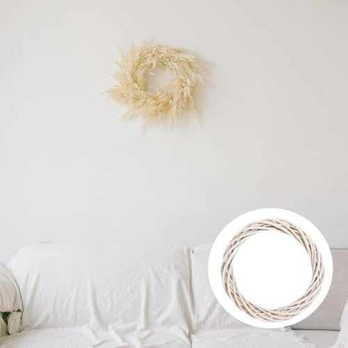 2Pcs Grapevine Wreaths, Willow Woven Round Wreath, White, 8IN