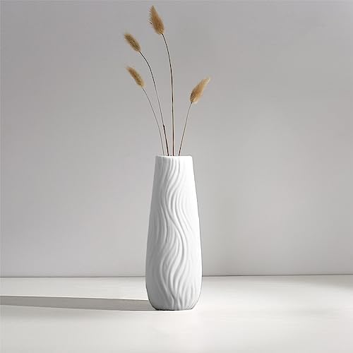 Ceramic Vase, 8" H, Artistic Flower Vase Classic Style for Fireplace Bedroom Kitchen Living Room Centerpieces Office Desk, Fit for Holding Dried Flowers, Artificial Flowers, Floral Arrangement