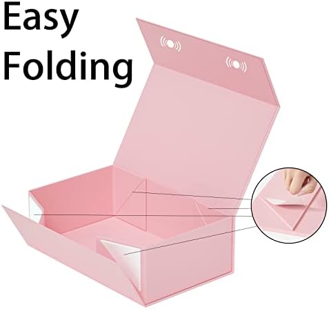 RYDDOY 5 Pack Pink Gift Box, 9.5x6x3'' Gift Boxes with Lids for Presents