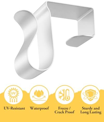 Gutter Clips for Hanging Outdoor Lights: 100 Pcs Metal White Christmas Light Clips for outside String Lights - Weatherproof Gutter Clips for Xmas Halloween Seasonal Rope Mini Decoration Lights