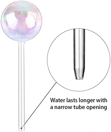 Tomorotec 4Pcs Rainbow Glass Plant Watering Globes, Self Watering Spikes