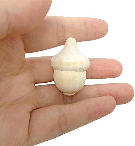 Honbay 30PCS Unfinished Wooden Acorns Blank Wood Craft Decoration Christmas Acorns Ornaments for Crafts Wedding Home Vase Filler Decor