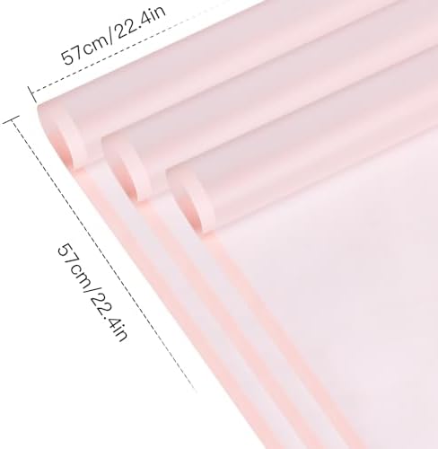 WRAPAHOLIC 20 Sheets Flower Wrapping Paper - 22.4 x 22.4 inch Pink Border Water-Resistant Floral Bouquet Wrapping Paper, Florist Supplies Packaging Paper for Wedding Birthday Gift DIY