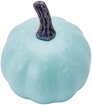 7Pcs Artificial Pumpkins of All Styles Halloween Decoration Rural Style Farmhouse Foam Pumpkin Thanksgiving Day is Suitable for Table top House Dining Table Party Decoration (Light Blue)