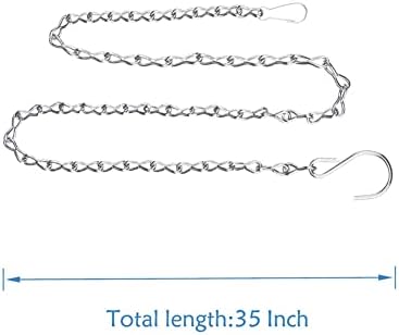 YINGFENG 4 Pack 35 Inch Silver Hanging Chain for Hanging Bird Feeders, Bird Houses, Hanging Planters, Baskets, Birdbaths, Lanterns, Wind Chimes, Billboards, Signs and Ornaments, etc