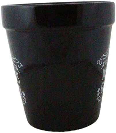 Ebros Gift Wicca Witchcraft Gothic Magic Black Ceramic Planter Pot Vase Floral Container Alchemy Occult Potter Flowerpot Green Thumb Gardening Home Accent (Feline Cat Witches Garden)