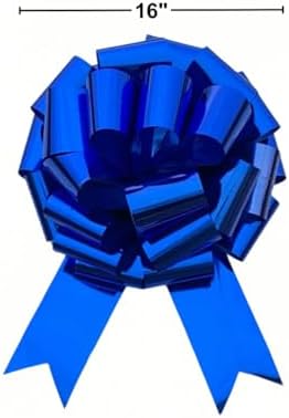 Big Car Bow, 16 Inch Huge Blue Bow for Car Bike Gift Birthday House Decor