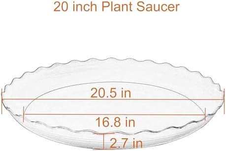 2 Pack Plant Saucer 20 inch, Heavy Duty Plastic Plant Saucers, Durable Plant Tray for Pots, Flower Saucers for Indoors, Plant Pot Saucers, Trays for Planter (White)