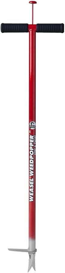 GARDEN WEASEL Stand Up Weed Puller Remover Tool for Dandelion Root Removal | Heavy duty steel weeder with black