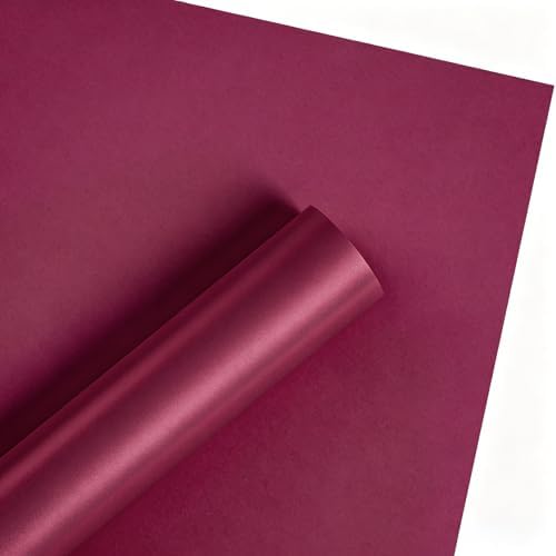 WRAPAHOLIC 20 Sheets Red Flower Wrapping Paper - 22.4 x 22.4 inch Cherry Red Water-Resistant Floral Bouquet Wrapping Paper, Florist Supplies Packaging for Valentine's Day Birthday Christmas Gift DIY