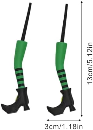 Gothic Witch Legs Plant Stakes, 3D Printed Plastic Garden Decor 2Pcs, Green