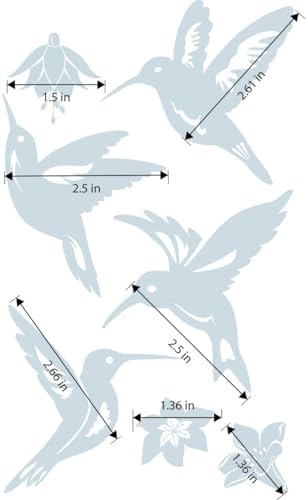WindowAlert Hummingbird Anti-Collision Decal 4 Pack - UV-Reflective Window Decal to Protect Wild Birds from Glass Collisions - Made in The USA