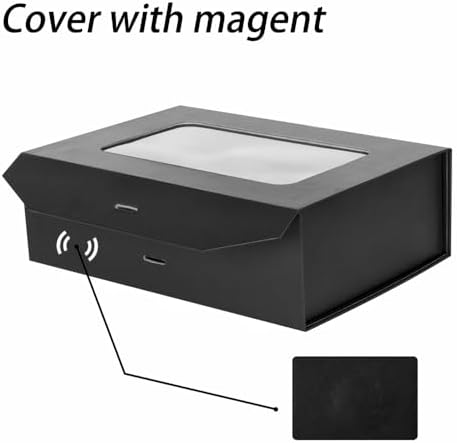 5 Pcs Black Gift Box for Presents with Ribbon 10.8x7.5x3.5 Inches Clear Gift Box with Window Magnetic Closure Gift Boxes with Lids