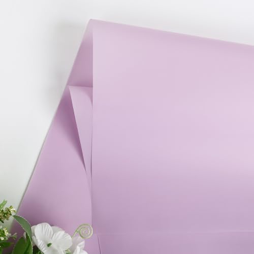 NESCCI 20 Sheet Flower Wrapping Paper (Misty Light Purple)
