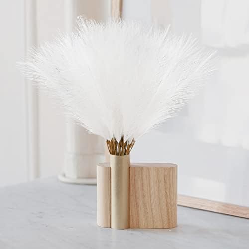 obbsie 150PCS White Faux Pampas Grass Decor, 21.6" Fluffy Vase Filler