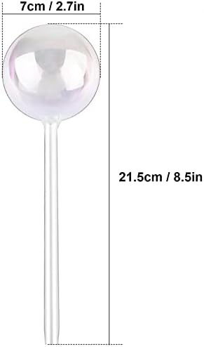 Tomorotec 2Pcs Rainbow Glass Plant Watering Globes, Self Watering Spikes