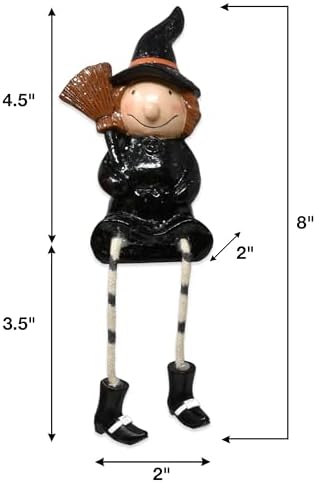 Halloween Figurines Set of 3 Resin Shelf Sitters with Dangling Legs