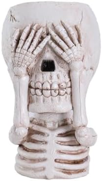 JOYO Halloween Planter Pot Decor - Skeleton Flower Planter Pot,Pumpkin Bucket Vase,Cute Skull Bucket Vase,Skull Candy Bowl Gothic Ornaments for Home Indoor Outdoor Garden (03 Cute Skull)
