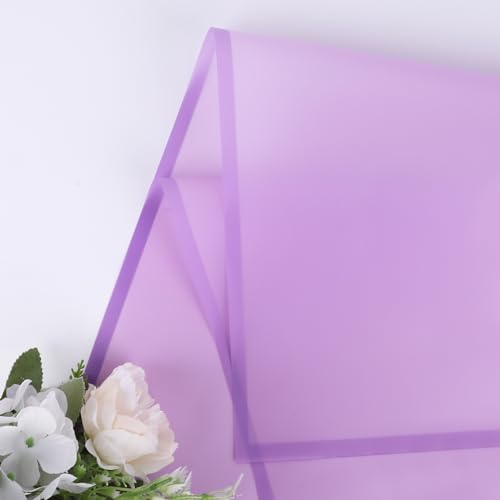 FUHITIM 20 Sheets Flower Wrapping Paper(Translucent Lilac Purple)