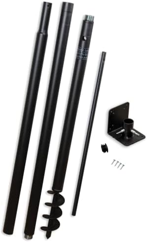 Squirrel Stopper Universal Mounting Pole Kit - Heavy Duty Bird House or Bird Feeder Pole for Outdoors, Galvanized Steel, Threaded Joints, 30 lb Capacity, Auger Base