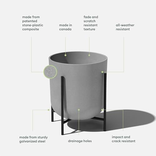 Veradek Mason Series Raised Lima Planter - Round Planter with Stand