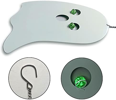 Halloween Glow in The Dark Metal Ghost Pendant Set of 3, Indoor Outdoor Hanging Decor Ornament