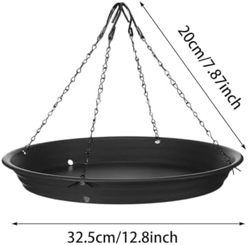Seed Catcher Tray, Bird Seed Catcher Tray with Hanging Chains & Drainage Holes, Durable Plastic Platform for Outdoor Backyard Garden Bird Feeder Bird Bath Wild Bird Watching Supplies