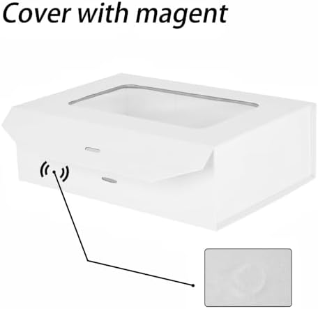 White Gift Box for Presents with Ribbon 13.2x11x5.3 Inches Clear Gift Box with Window Magnetic Closure Gift Boxes with Lids