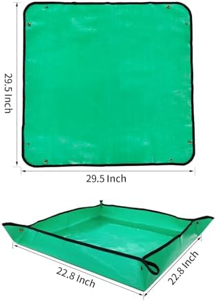 FANTIAN Potting Mat for Indoor Plant Transplanting, 29.5" X29.5" Waterproof Repotting Mat, Foldable Soil Change Mat Gardening Planting Mat - Gifts for Plant Lovers