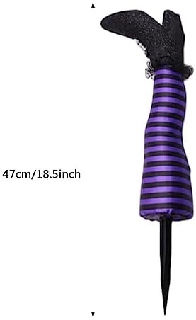 2 Pack Halloween Wicked Witch Legs, Upside Down Stripe Legs Yard Stakes Outdoor，Red