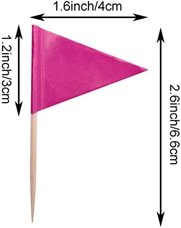 stidsds Solid Purple Cupcake Toppers Flags Mini Small Plain Purple Triangle Toothpick Stick Flag Blank DIY Color Decoration(100 pcs)