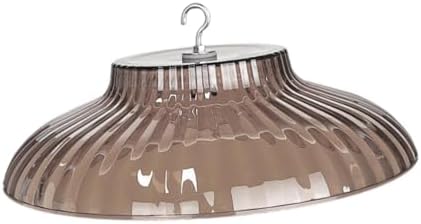 10 Inch Hanging Bird Feeder Baffle Weather Protective Cover, Metal Hummingbird Feeder, Bird House Guard for Outdoor Shepherd's Hook, Brown