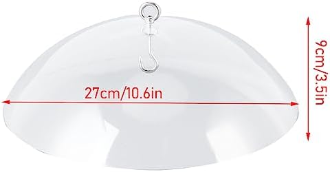 Large Diameter Bird Feeder Squirrel Guard, Easy Installation Clear Acrylic Bird Feeder Cover Protective Dome for Feeders