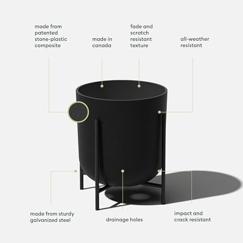 Veradek Mason Series Raised Lima Planter - Round Planter with Stand