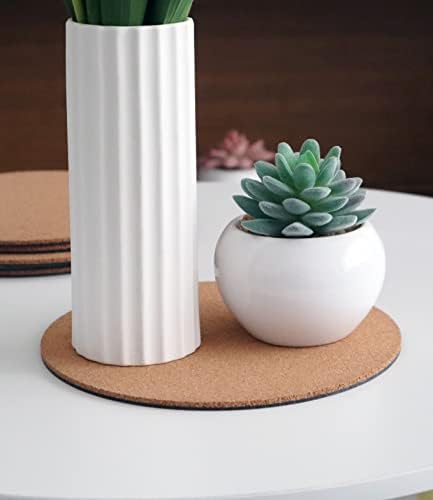 Cork Plant Coasters, Double Layers Cork Plant Mats, 10 Inch, 3 Pcs