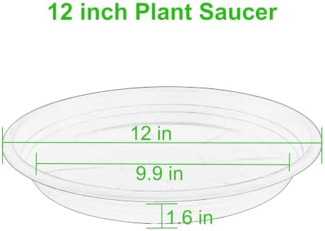 2 Pack of 12 inch Plant Saucer, Large Plant Tray, Heavy Sturdy Plant Drainage Tray for Indoors, Bird Bath Bowls, Sturdy Plastic Pot Tray for Planter (White)