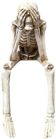 1 Pcs Halloween Skeleton Statue,Cover Eyes Evil Spooky Figurines