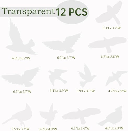 UV Reflective Anti Collision Window Bird Stickers, Window Static Decals Glass Door Protect and Save Bird Strikes, Reusable