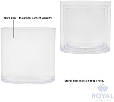 Royal Imports Plastic Cylinder Flower Vase Non-Breakable Acrylic 5"x5"