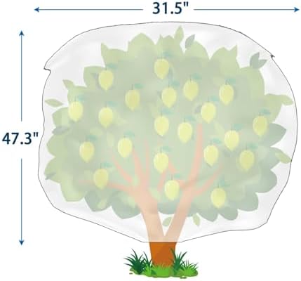 Homimp Plant Covers Freeze Protection, 8 Pack Frost Covers with Zipper Drawstring (31.5" x 47.3") Plant Protection Cover Bags for Outdoor Winter Frost Cold Weather Shrubs Trees Jacket Covers(White)