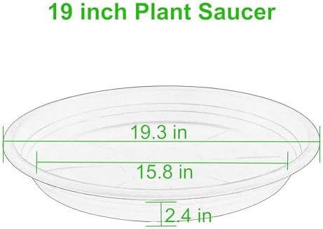 2 Pack of 19 inch Clear Plant Saucer, Large Plant Tray, Heavy Sturdy Plant Drainage Tray for Indoors, Bird Bath Bowls, Sturdy 18 inch Plastic Pot Tray for Planter