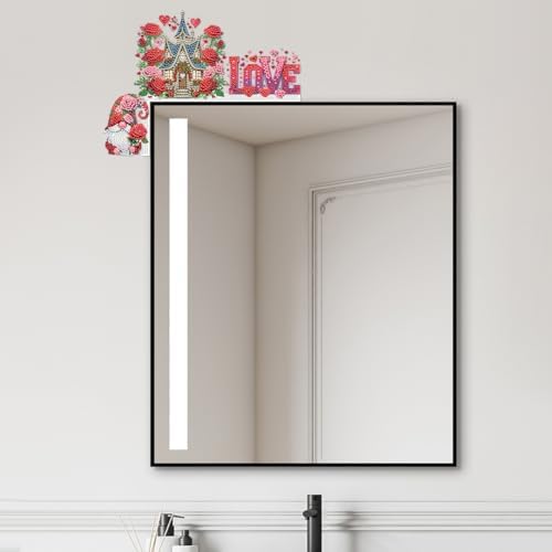 Rose Castle DIY Diamond Art Painting Door Corner Decor, Wooden Frame Signs with Valentines Day Castle Designs for Holiday Home, Festive Wall Hanging Gift for Family